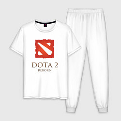 Пижама хлопковая мужская Dota 2: Reborn, цвет: белый