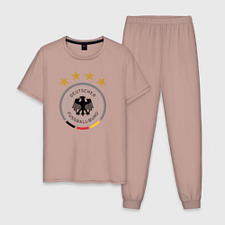 Пижама хлопковая мужская Deutscher Fussball-Bund, цвет: пыльно-розовый
