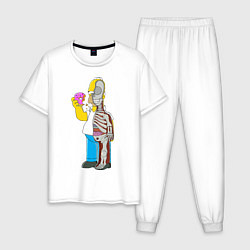 Пижама хлопковая мужская Homer Anatomy, цвет: белый