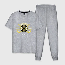 Пижама хлопковая мужская Bruins, цвет: меланж