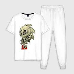 Пижама хлопковая мужская Sonic skeleton, цвет: белый