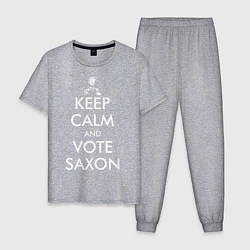 Пижама хлопковая мужская Keep Calm & Vote Saxon, цвет: меланж