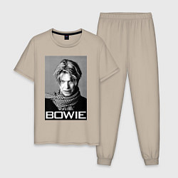 Пижама хлопковая мужская Bowie Legend, цвет: миндальный
