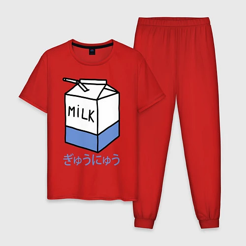 Мужская пижама White Milk / Красный – фото 1