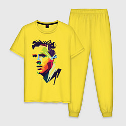 Пижама хлопковая мужская Lionel Messi: fun-art, цвет: желтый