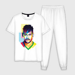 Пижама хлопковая мужская Neymar: fun-art, цвет: белый