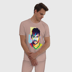 Пижама хлопковая мужская Neymar: fun-art, цвет: пыльно-розовый — фото 2