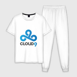 Пижама хлопковая мужская Cloud9, цвет: белый