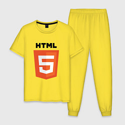 Пижама хлопковая мужская HTML5, цвет: желтый