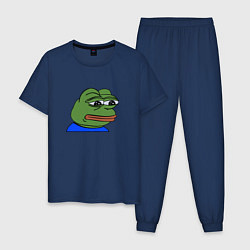Пижама хлопковая мужская Sad frog, цвет: тёмно-синий