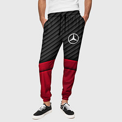 Брюки на резинке мужские Mercedes Benz: Red Carbon, цвет: 3D-принт — фото 2