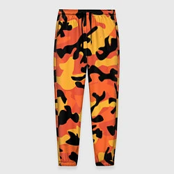 Брюки на резинке мужские Fashion Orange Camo, цвет: 3D-принт