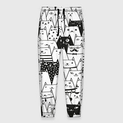 Брюки на резинке мужские КОТЫ WHITE, цвет: 3D-принт