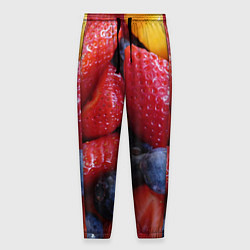 Брюки на резинке мужские Фругтово-ягодное изобилие цвета 3D-принт — фото 1