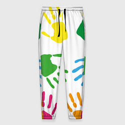 Мужские брюки Цветные ладошки - Детский узор