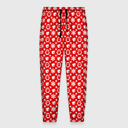 Брюки на резинке мужские Веселые пингвинчики, цвет: 3D-принт