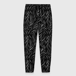 Мужские брюки Растительный орнамент черно-белый