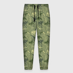Брюки на резинке мужские Динозавры - Камуфляж, цвет: 3D-принт