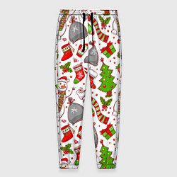 Брюки на резинке мужские Новый Год!, цвет: 3D-принт
