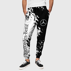 Брюки на резинке мужские Mercedes-Benz: Black & White, цвет: 3D-принт — фото 2