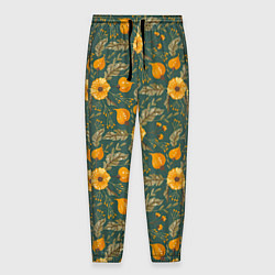 Мужские брюки Желтые цветочки и листья
