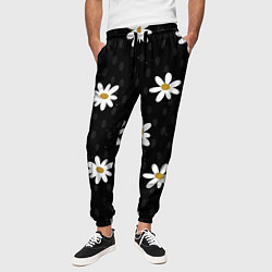 Брюки на резинке мужские Daisies Ромашки, цвет: 3D-принт — фото 2