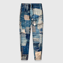 Брюки на резинке мужские Patchwork Jeans Осень Зима 2023, цвет: 3D-принт