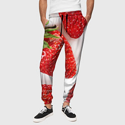 Брюки на резинке мужские Strawberries, цвет: 3D-принт — фото 2