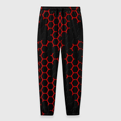 Мужские брюки НАНОКОСТЮМ Black and Red Hexagon Гексагоны