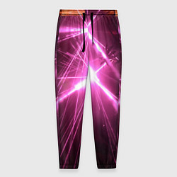 Мужские брюки Неоновые лазеры во тьме - Розовый