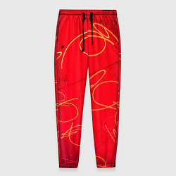 Мужские брюки Неоновые фонарики на поверхности - Красный