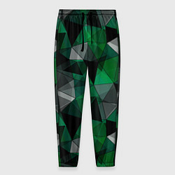 Мужские брюки Зеленый, серый и черный геометрический