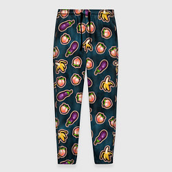 Мужские брюки Баклажаны персики бананы паттерн