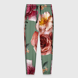 Мужские брюки Цветы Нарисованные Розы и Пионы
