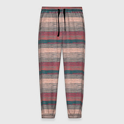 Мужские брюки Серые, бежевые, красные полосы с текстурой дерева