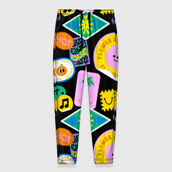 Мужские брюки Летние наклейки pop-art паттерн