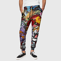 Брюки на резинке мужские Рисунок в стиле tatoo, цвет: 3D-принт — фото 2