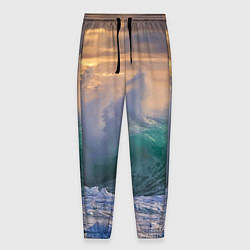 Брюки на резинке мужские Штормовая волна, накатывающая на берег, цвет: 3D-принт