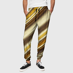 Брюки на резинке мужские Золотая голографическая диагональ, цвет: 3D-принт — фото 2