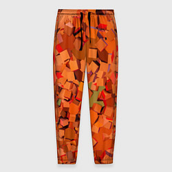 Брюки на резинке мужские Оранжевые кубы в абстракции, цвет: 3D-принт