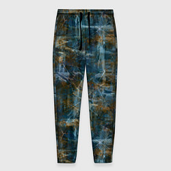Мужские брюки Синий и коричневый абстрактный гранжевый
