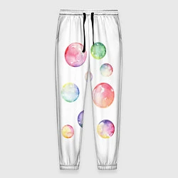 Брюки на резинке мужские Мыльные пузыри, цвет: 3D-принт
