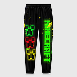 Мужские брюки Minecraft - неоновые логотипы