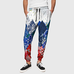 Брюки на резинке мужские Флаг России в стиле пэчворк, цвет: 3D-принт — фото 2