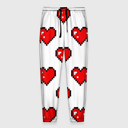 Брюки на резинке мужские Сердца в стиле пиксель-арт, цвет: 3D-принт