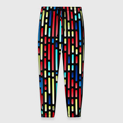 Брюки на резинке мужские Неоновые полосы - авангардный паттерн, цвет: 3D-принт