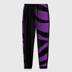Брюки на резинке мужские Фиолетовый с черными полосками зебры, цвет: 3D-принт