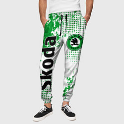Брюки на резинке мужские Skoda auto logo, цвет: 3D-принт — фото 2
