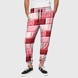 Брюки на резинке мужские Красные кирпичи, цвет: 3D-принт — фото 2
