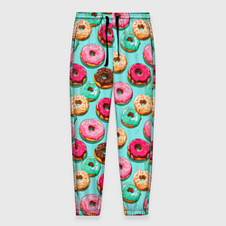 Мужские брюки Разноцветные пончики паттерн